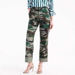 NWOT jcrew high rise camo pant